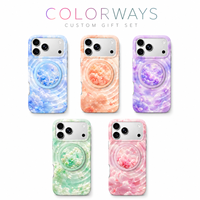 Coque de téléphone magnétique motif floral nuage rêveur avec support rond amovible et plaque arrière en TPU PC, personnalisable par sublimation