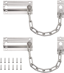 Door <b>Security</b> Chain Anti-theft Guard Heavy Duty Stainless Steel Silver for Home Hotel Apartment Front Door Safety Hardware - Product Image 1