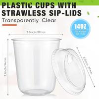 XUELI Verres à vin en plastique jetables écologiques Logo personnalisable Couvercle inférieur en forme de U Conception simple pour boissons froides Café