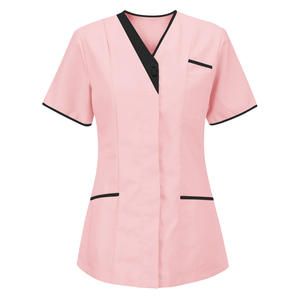 Blouses Médicales Femme à Col en V, Extensibles, Manches Courtes, Uniformes de Soins Infirmiers - Product Image 2