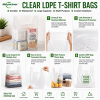 Sacs de courses en plastique blanc LDPE HDPE avec poignées, personnalisables pour la vente en gros et au détail, modèles S5 S6 S7, type gilet ou T-shirt, pour supermarchés et magasins