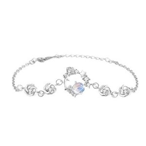 Bracelet en argent sterling S925 avec zircon, rose <span class=keywords><strong>du</strong></span> <span class=keywords><strong>Petit</strong></span> <span class=keywords><strong>Prince</strong></span>, pour femme, style coréen, design de niche, luxe léger, exquis - Product Image 5