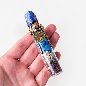 Bouteille à vœux en cristal des 12 constellations, copeaux de cristal naturels, bouteille en verre du zodiaque avec couvercle en gemme, décoration d'intérieur, cadeau - Product Image 3
