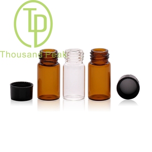 Flacons en verre brun clair TP-1-05 de 3ml avec bouchon en plastique à vis pour sérum de soin de la peau cosmétique et huiles essentielles - Product Image 2