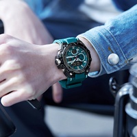 Jam Tangan Sport Chrono Analog-Digital SMAEL 8029 Tahan Air 5BAR, Bercahaya, Alarm, Stopwatch, Mesin ESPON, Alloy 50mm