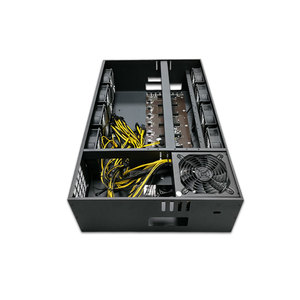 Kit de bastidor de ordenador con carcasa metálica de 8 <span class=keywords><strong>GPU</strong></span> con PSU de placa base completamente cargada y 8 ventiladores-Producto almacenado estilo ATX - Product Image 4