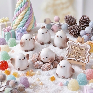 Venta al por mayor de artesanías de resina: Hada de la nieve alegrona del caos Shima Enaga, pájaro pequeño de textura cremosa para kit de terrario y decoración en miniatura - Product Image 1