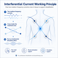 Stimulateur nerveux IFT et TENS 2 en 1, qui soulage efficacement la douleur et convient à une utilisation dans les hôpitaux et les cliniques.