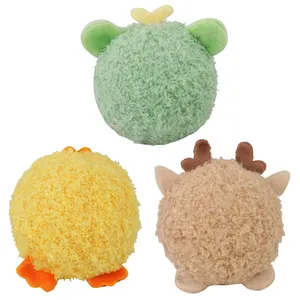 D <span class=keywords><strong>KING</strong></span> Giocattoli per Cani Ecologici e Originali, Simpatici Peluche a Tema Fattoria, Palla Resistente con Punte, Giocattolo da Masticare Sonoro in Cotone e Gel di Silice, Design Cartone Animato - Product Image 2