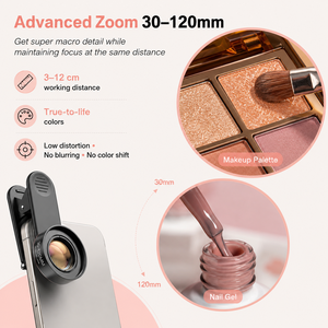 Téléphone portable gros plan <span class=keywords><strong>photographie</strong></span> objectif Macro <span class=keywords><strong>pince</strong></span> universelle 30-120mm Led Macro pour iPhone Android ongles cils lèvres nourriture - Product Image 6
