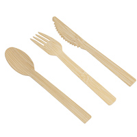 Grande alternative écologique de haute qualité vente chaude 100% couteaux en bambou jetables naturels cuillère fourchette