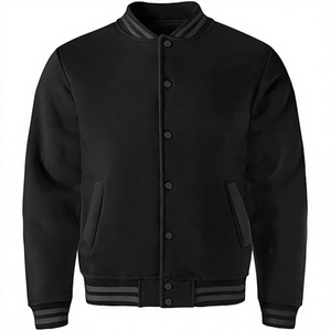Veste universitaire classique rayée de haute qualité pour homme avec col montant, boutons, poches latérales et empiècements tissés personnalisables sur le devant - Product Image 5
