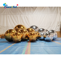 Fête événements décor de fête de mariage PVC grand miroir métallique brillant boules gonflables or miroir boule sphère ballon