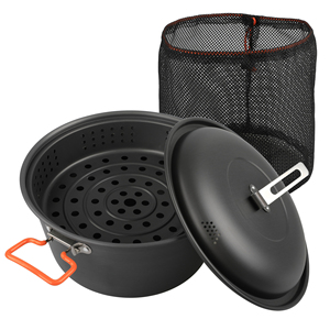<span class=keywords><strong>Set</strong></span> di Pentole da Campeggio in Lega di Alluminio per 2-3 Persone - Pentola da 5L con Coperchio in Acciaio Inox, Resistente e Leggero per Escursionismo e Frittura - Product Image 2