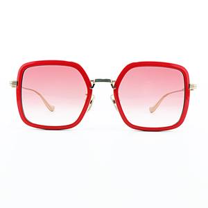 Lunettes de soleil de plage pentagonales rouges dégradées, montures tendance UV400 pour l'extérieur, le voyage, le vélo, lunettes de soleil personnalisées à marque privée - Product Image 2