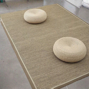 Foldable Jute Area Rug Eco-Friendly Non-Slip Portable Use Long Hair <b>Fluffy</b> Home Bedroom Shaggy Carpet Budget Hotel Indoor - Product Image 2