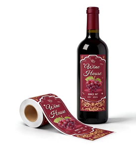 Custom Eco-Friendly Waterproof Holographic Red Wine Whiskey <strong>Vodka</strong> Bottle <strong>Label</strong> Front Back Logo Matte Textured Vinyl Foil <strong>Label</strong> - Product Image 5