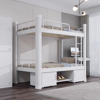 Lit superposé en métal avec échelle au pied du lit, disposition de la pièce flexible pour les petits espaces
