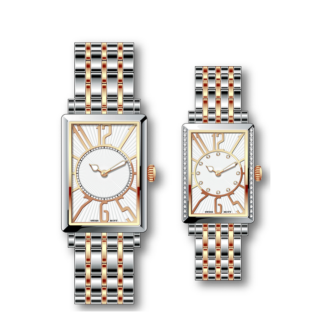 Wholesale Lovers Custom logo Stainless Steel Quartz Couple Watch 5 ATM