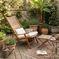 Ensemble de chaises pliantes d'extérieur modernes MeiQi avec table d'appoint et repose-pieds, écologiques et durables pour le jardin et le balcon