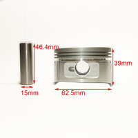 Kit de Piston GY6 180CC 200CC 63mm avec Segment, Axe et Circlip pour Quad, VTT, Go-Kart, Buggy, Scooter