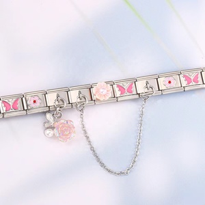 Lot de 18 pièces Ensemble d'outils combinés à motifs papillon et fleur, compatible avec les breloques italiennes et les maillons de bracelet en acier inoxydable de 9 mm, pour bracelet DIY, cadeau chrétien - Product Image 1