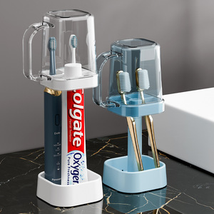 Student Dorm Toothbrush Cup Set With Toothpaste Holder For College Students And High School Girls Solid Color Design - Product Image 4