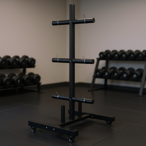 D0100X3XV1P Porta Piastre Pesi con Ruote e Morsetti per Panche e Rack, Capacità 200 kg, per Piastre da 2 Pollici, Struttura in Metallo - Product Image 2