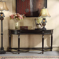 Table d'entrée vintage peinte, meuble de rangement en bois massif de style européen, console de canapé, bureau d'appoint rustique vieilli pour couloir