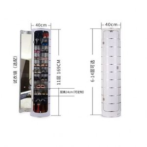 Nuevo Mueble de Salón con Almacenamiento Vertical Cilíndrico, Zapatero Inteligente Giratorio - Product Image 5