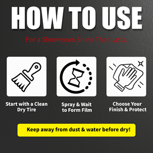 Autoquize siêu đen lốp phục hồi phun với streak-miễn phí Polymer lớp phủ loại bỏ vết bẩn & sắt bột kéo dài bóng 500ml - Product Image 6