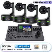 Pack de 4 caméras de conférence PTZ 4K avec contrôleur de clavier, zoom 20X, suivi IA pour l'éducation, les salles de classe, les séminaires, OEM ODM