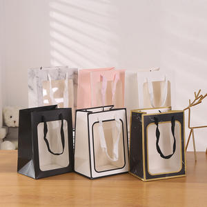 Commandes personnalisées de haute qualité Gamme complète Services Fenêtre Sac Marbre Grain Style Cadeau Sacs Kraft Papier Sac En Gros du Vietnam - Product Image 6