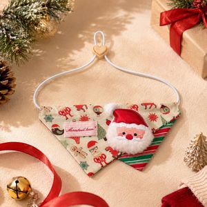 Bandana Triangulaire Festive pour Animaux de Compagnie, Accessoire de Cou Réglable et Élastique pour <span class=keywords><strong>Chats</strong></span> et Chiens <span class=keywords><strong>avec</strong></span> Ornements de Poupées 3D, Écharpe de Noël pour Animaux - Product Image 2
