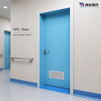 Pintu Rumah Sakit HPL, Pintu Ayun Medis untuk Ruang Bersih dengan Ventilasi Louver, Rangka Aluminium Alloy