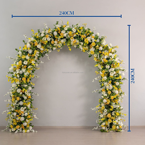 AT37 Nuovo Sfondo Floreale Artificiale Giallo per Eleganti Matrimoni, Feste di Compleanno, Eventi e Decorazioni Fotografiche - Product Image 6