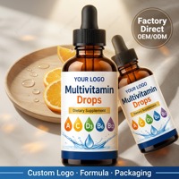 Complément Multivitaminé Liquide Adulte en Gouttes Quotidien Acide Ascorbique Minéral Soutien Oral Soin Boost Qualité 30ml OEM ODM Naturel
