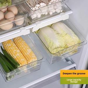 Contenitore in plastica <span class=keywords><strong>a</strong></span> cassetto per frigorifero, cestello sospeso per uova, portaoggetti da cucina ermetico per la conservazione degli alimenti, moderno e minimalista, per <span class=keywords><strong>congelatore</strong></span> - Product Image 4