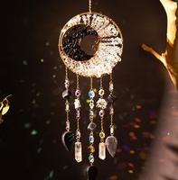 Décoration d'intérieur artisanale en pierre naturelle, style bohème irrégulier, moderne et minimaliste, avec cristaux soleil et lune, pour le dropshipping