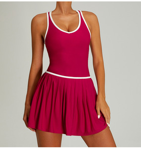 Robe de sport de yoga, de fitness et de gymnastique personnalisée jupe de tennis décontractée de grande taille robe de yoga à séchage rapide durable - Product Image 5