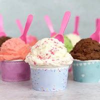 Tazones de Papel para Helado con Logotipo Personalizado al por Mayor, Vasos Desechables Ecológicos y Compostables para Postres Congelados y Yogur con Impresión Personalizada