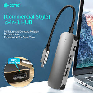 อะแดปเตอร์ COTECi <span class=keywords><strong>4</strong></span>-in-1 มัลติฟังก์ชั่น USB3.0 USB2.0 ฮับ ด็อก Type-C สำหรับจอภาพ <span class=keywords><strong>HDMI</strong></span> สำหรับ MacBook <span class=keywords><strong>Air</strong></span> Pro <span class=keywords><strong>iPad</strong></span> - Product Image 2