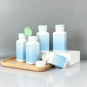 ขวดบรรจุภัณฑ์อาหารเสริม HDPE แบบสี่เหลี่ยมจัตุรัส หลายขนาด ปรับแต่งสีได้ - Product Image 1