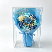 Vente en gros de fleurs de savon artificielles faites à la main, bouquet de roses, boîte cadeau, directement de l'usine, plus de 500 références en stock, personnalisation OEM/ODM, livraison rapide