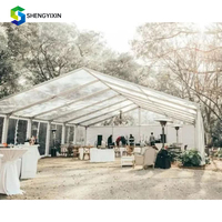 Carpa de Techo Transparente con Estructura en A para 500 Personas, con Tela de PVC Impermeable para Exposiciones y Eventos al Aire Libre