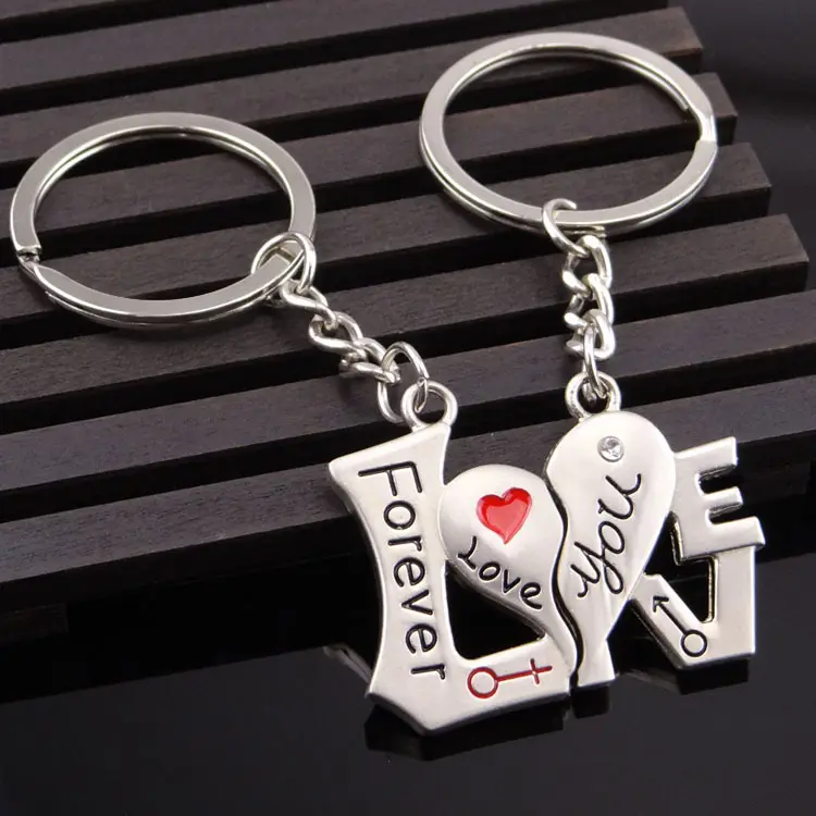 발렌타인 데이 선물 여성용 가방 펜던트 장식 남자 친구 여자 친구 생일 선물을위한 열쇠 고리 사랑 하트 모양 열쇠 고리
