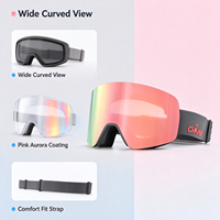Masque de ski anti-buée sans monture avec protection UV pour hommes et femmes, idéal pour les sports d'hiver