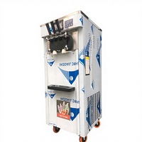 Machine à crème glacée molle industrielle à haute capacité, conçue pour un fonctionnement continu dans les restaurants de restauration rapide et les cantines
