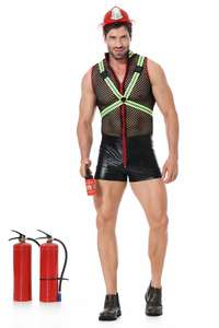 <span class=keywords><strong>Costume</strong></span> de Cosplay <span class=keywords><strong>Homme</strong></span> <span class=keywords><strong>Pompier</strong></span> 2026 – Tenue de Performance Sexy pour Adultes (Haut et Legging) - Product Image 4