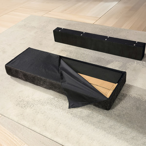 Lit double moderne et minimaliste de style français, nouveau design, multifonctionnel avec rangement intégré, en tissu, luxe léger, lit de mariée, modèle A04 - Product Image 4